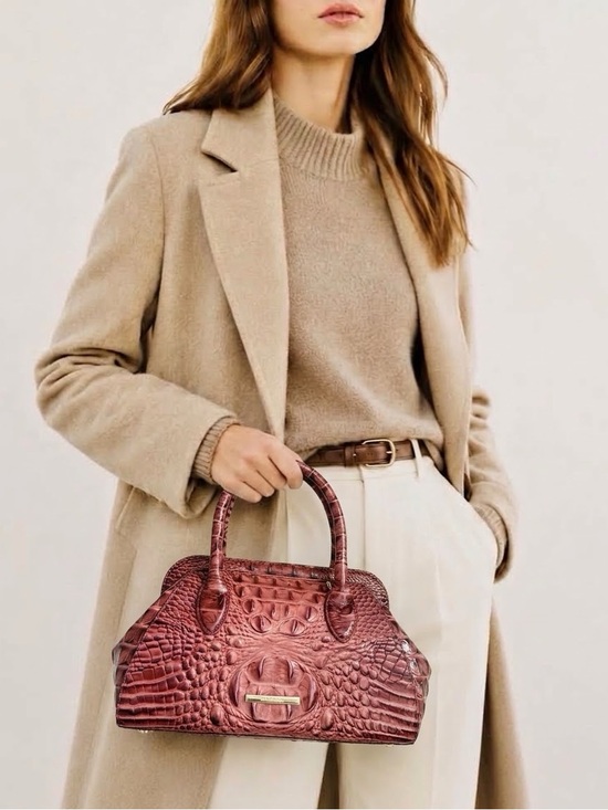 Brahmin Handbags - Brahmin Mika Satchel Coquette Vintage Rose Melbourne Leather